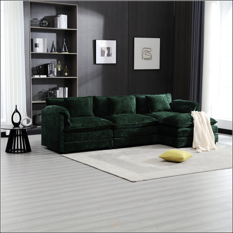 112" Oversized Sectional Sofa, Emerald