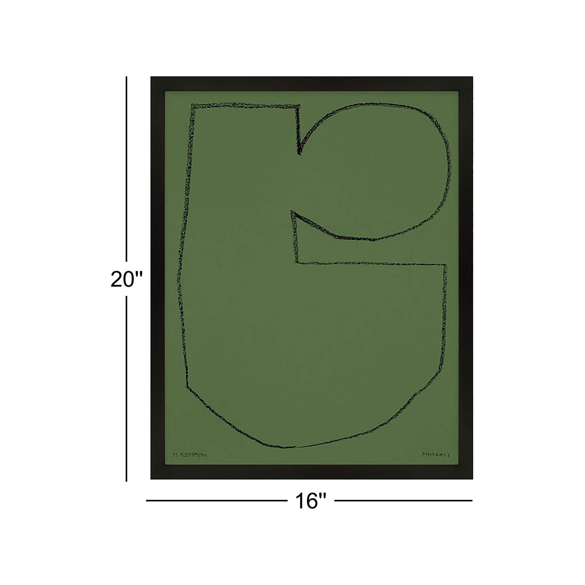 Earth 2 by Michael Kempen, Black, 20" H x 16" W x 1.25" D