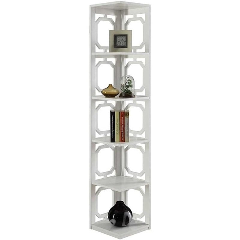 Bibliothèque d'angle moderne en bois blanc