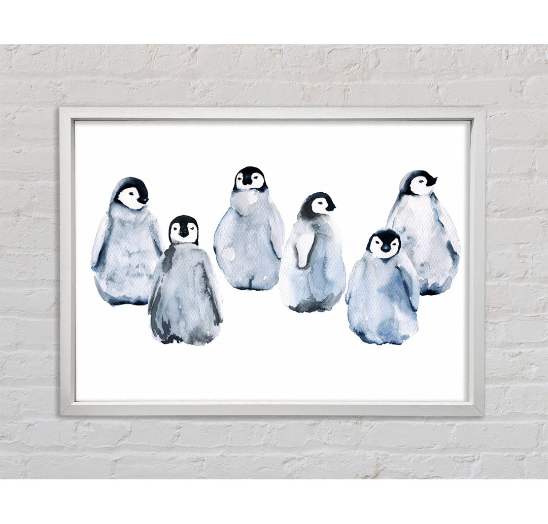 Pinguin Familie - Einzelner Bilderrahmen Kunstdrucke auf Leinwand