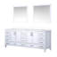 Meuble-lavabo double blanc 84 po - Comptoir en quartz, miroirs de 34 po, fermeture en douceur, comptoir extérieur rayé et teint, miroirs, options de rangement spacieuses-1695847429