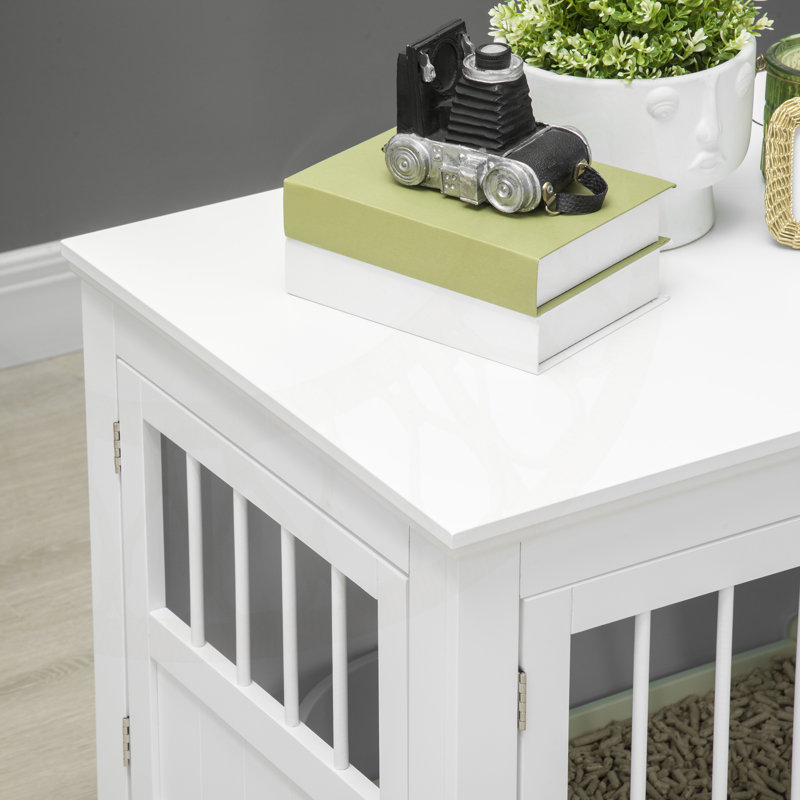 Versatile Wooden Dog Crate End Table with Multiple Doors for Small Dogs