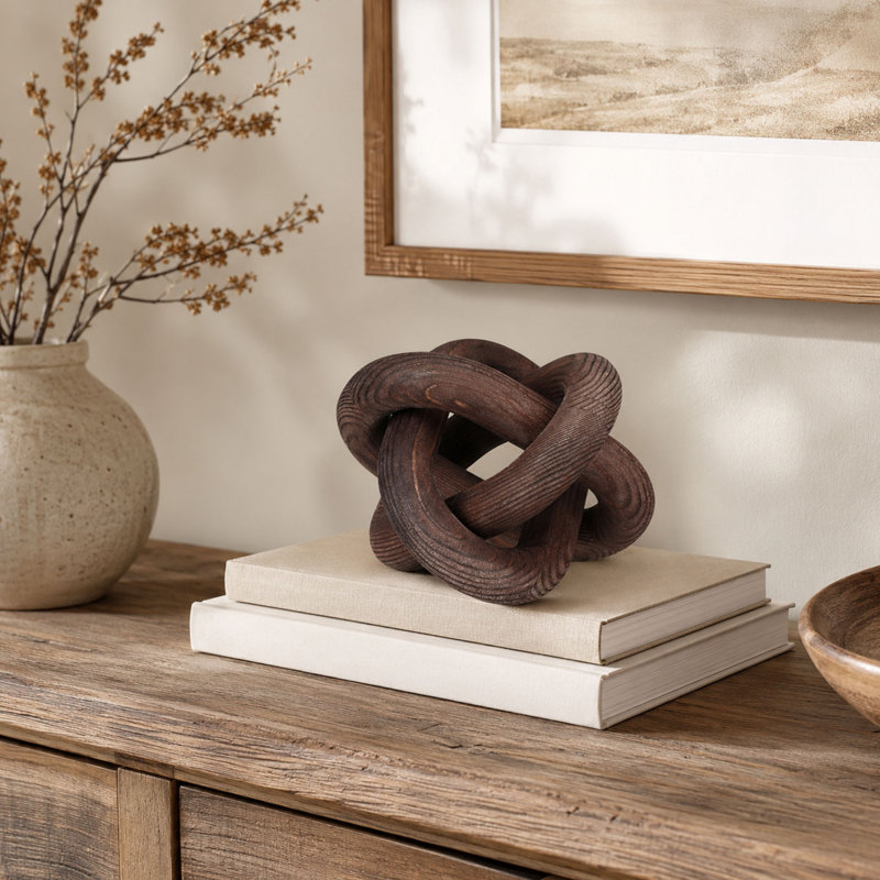 Chaîne à 3 maillons en bois naturel, décor de table rustique, noyer noir, Black Walnut