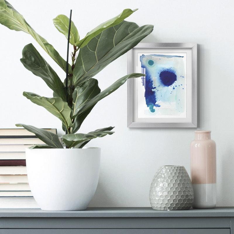 Spare Blue II - impression encadrée, H 28,5 po x l 20,5 po, Argent argent