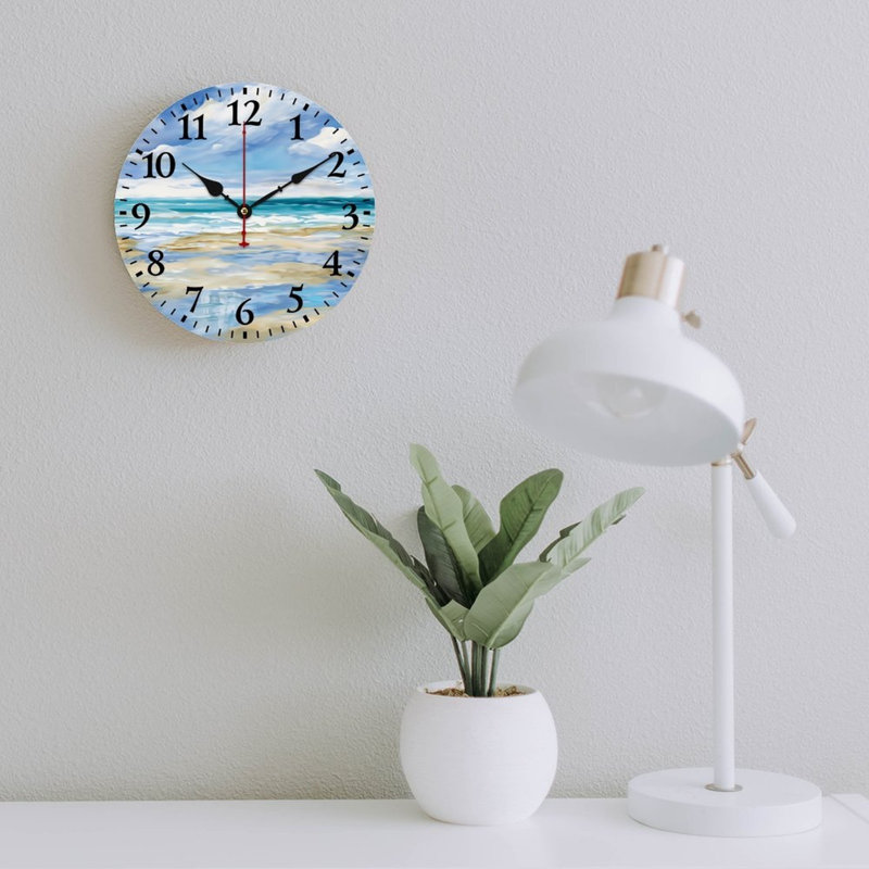 Horloge murale décorative 12 "x 12" Ocean Beach