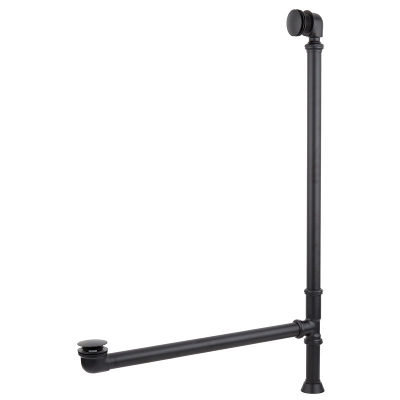 Raksha 60" Double-Wall Copper Soaking Tub with Included Overflow Drain, Black