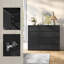White/Black Bedroom Chest of Drawers, Large Storage Cabinet with 5 Drawers 1 Door, Adjustable Shelf, Modern Dresser Storage Chest, Sideboard for Living Room Hallway, 100x40x80 cm-1243477326