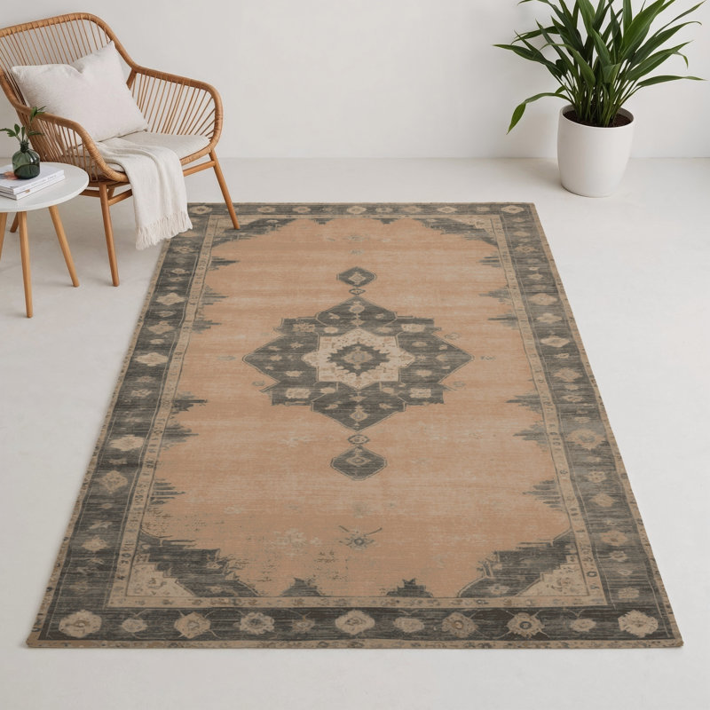 Tapis intérieur et extérieur brun Overdyed, Rectangulaire 3 pi x 5 pi