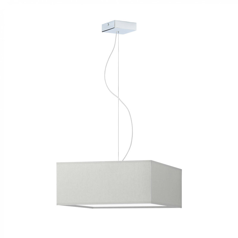 Debarata 1 - Light Square/Rectangle Pendant, Light Grey, Chrome