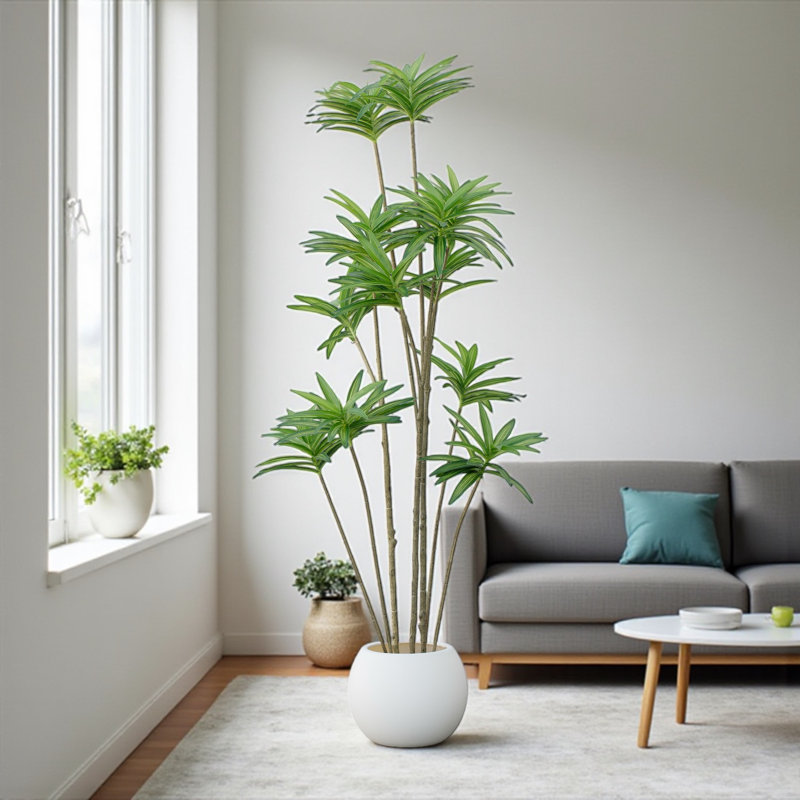 Bambou artificiel en pot, H 72 po x l 33 po x P 33 po