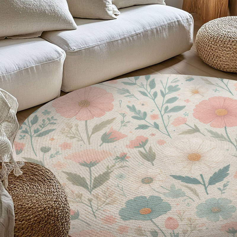 Tapis tressé Petal Dreamscape, Rond 5 pi