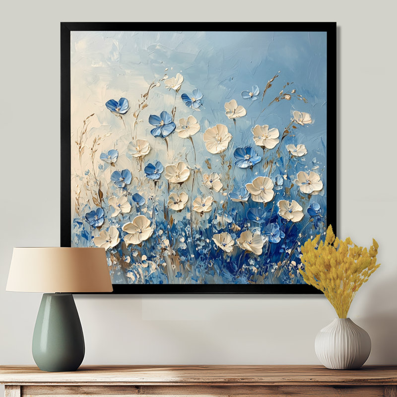 «Coastal Blue Wildflowers Meadow Of Light II», art mural sur toile, Reproduction encadrée d'une seule photo