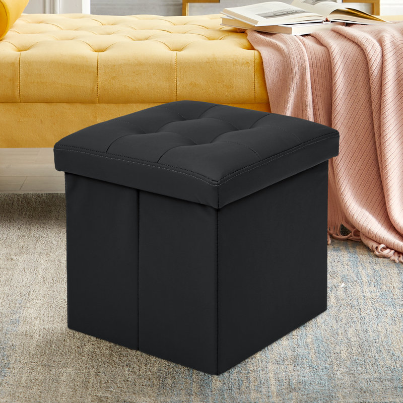 PU leather Upholstered Storage Ottoman Multi-Functional Design for Bedroom or Living Room, Perfect for Seating and Organization