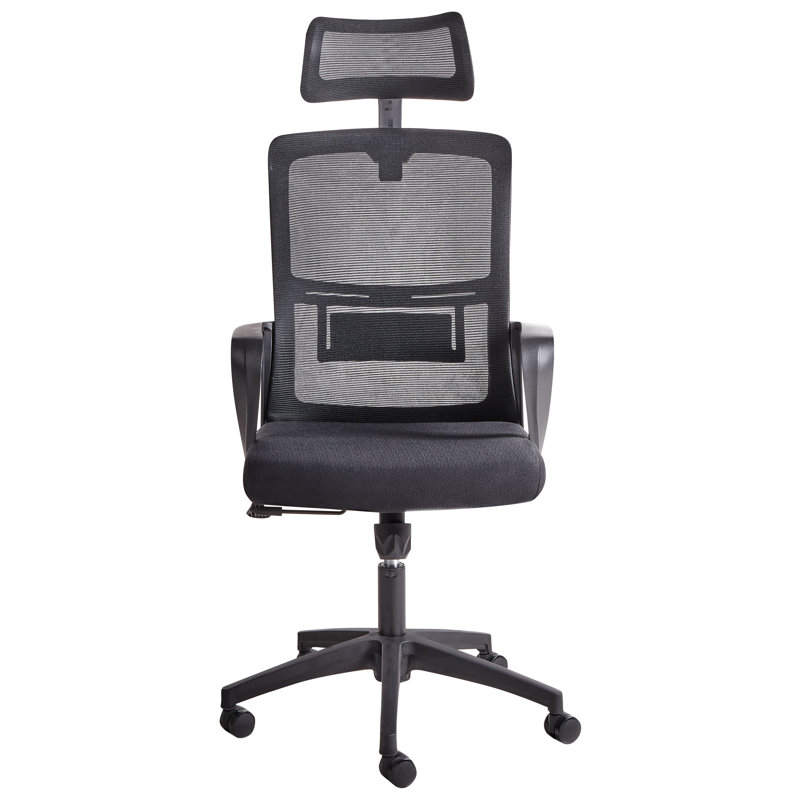Office Chair Swivel MONARCH Fabric, Black, Black