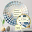 Miroir décoratif à cercles concentriques or et blanc-101223166