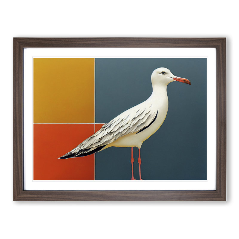 Seagull - Framed Print, 46cm H x 64cm W, Walnut Framed