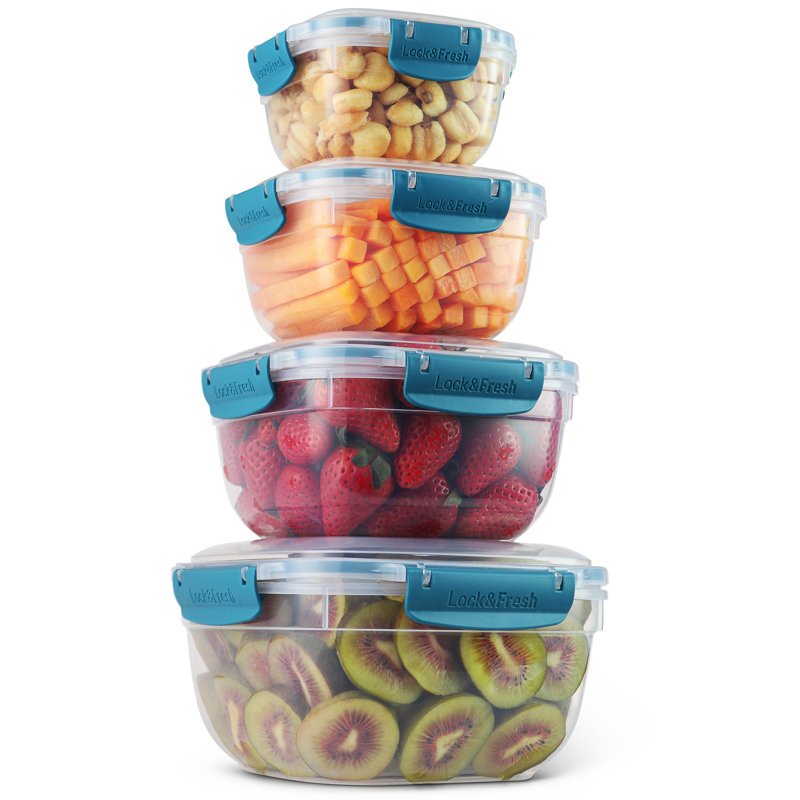 Ensemble de 8 contenants alimentaires Disheka, Bleu