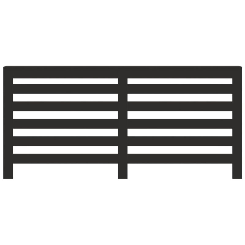 Extra Large Radiator Cover, Black, 175 x 20 x 82 cm, Horizontal Slats
