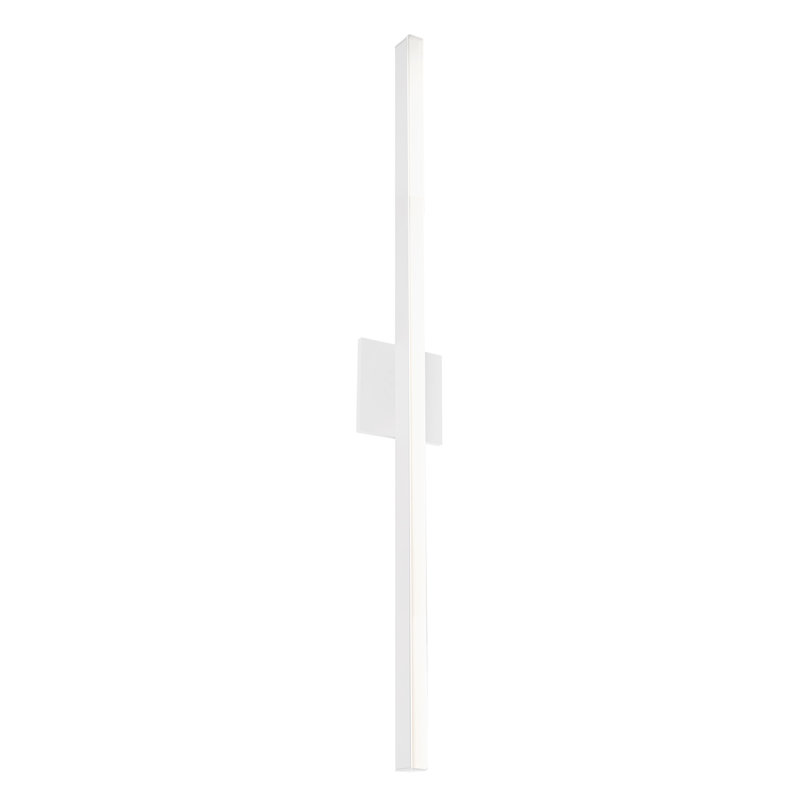 Luminaire mural à intensité variable 1 lumière Vega, H 37 po x l 4,75 po x P 1,75 po, Blanc