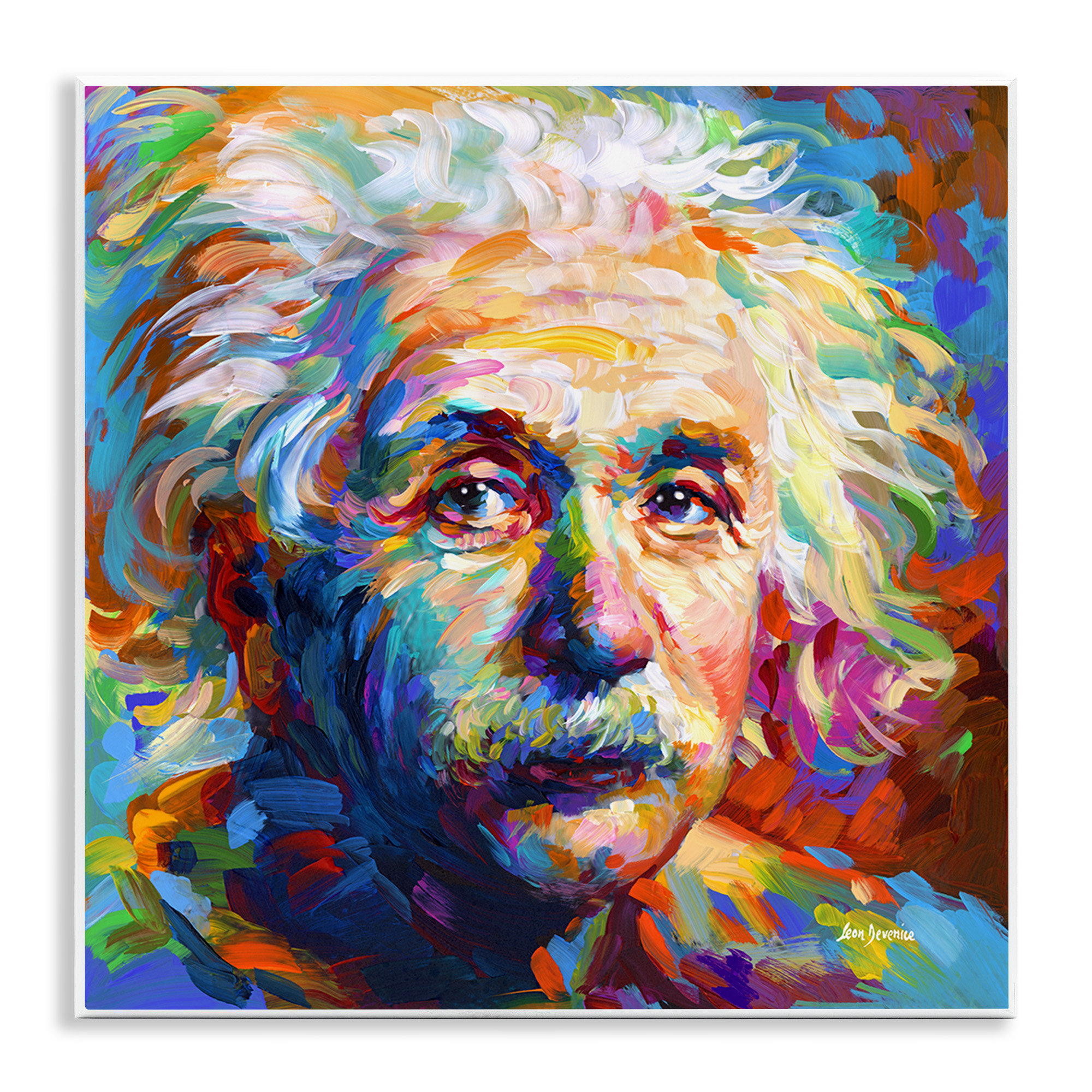 Stupell Industries Abstract Albert Einstein Portrait On Canvas by Leon ...