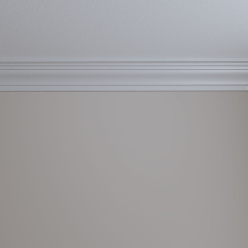 Classic Smooth White Polyurethane Crown Moulding 94.5"