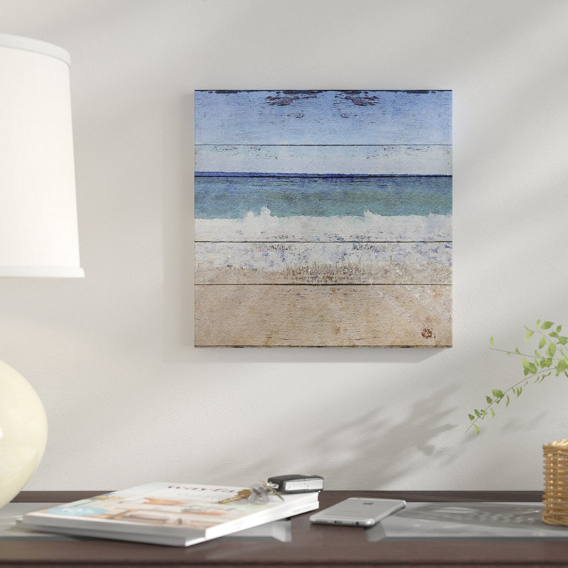 «Seascape I», impression sur toile, H 18 po x l 18 po x P 1,5 po, Toile avec cadre flottant noir, Pas de tapis