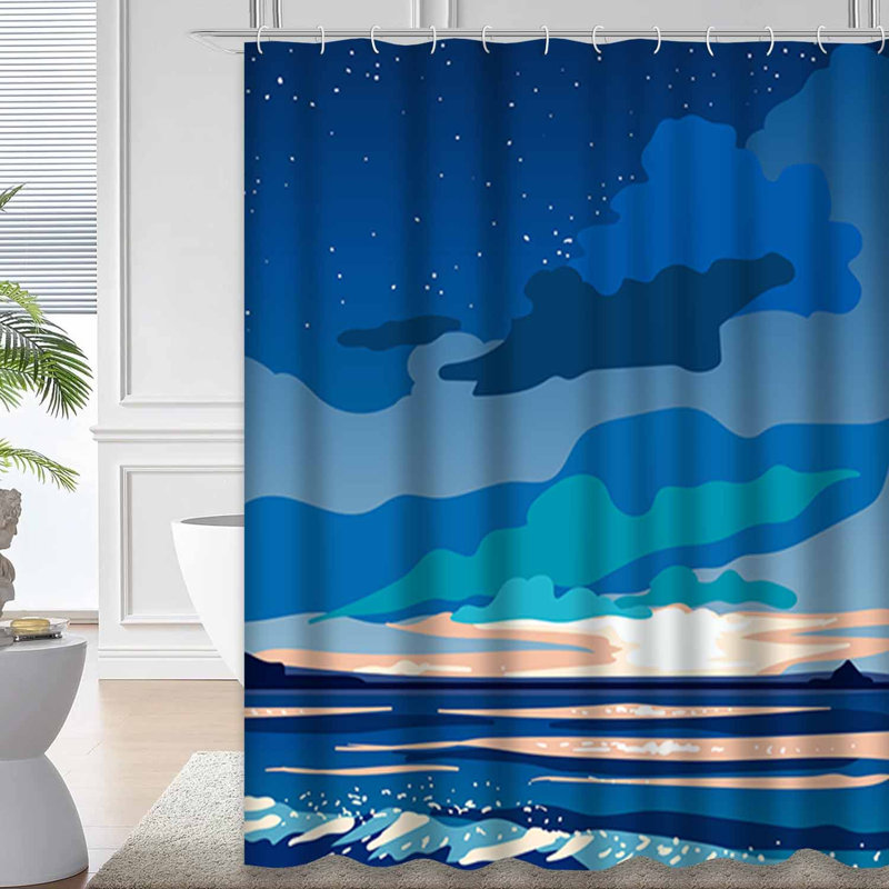 Magnifique rideau de douche avec 12 crochets, L 72 po x l 72 po