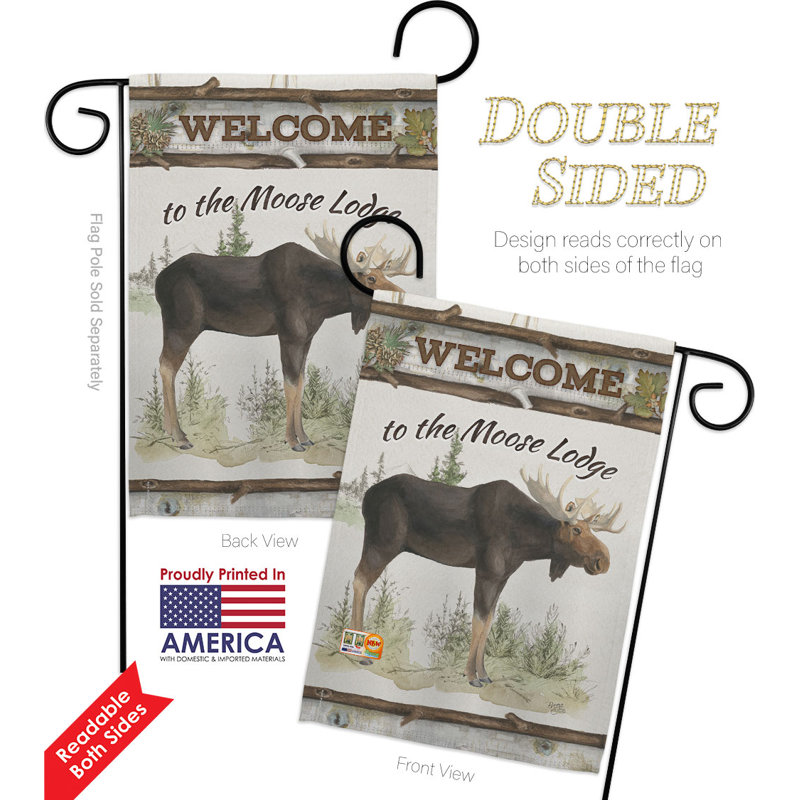 Drapeau de jardin en polyester 18 x 13 po The Moose Lodge