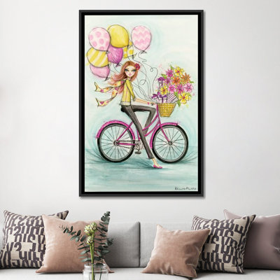 «Birthday Bicycle», peinture sur toile tendue