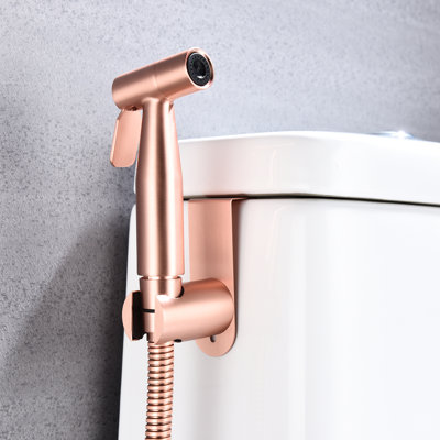 Hygienic Handheld Bidet For Toilet - Rose Gold Metal, Allows Customizable Spray Patterns Enhanced Hygiene In Promotes Effective Cleaning With Adjustable Force And Corrosion Treatment