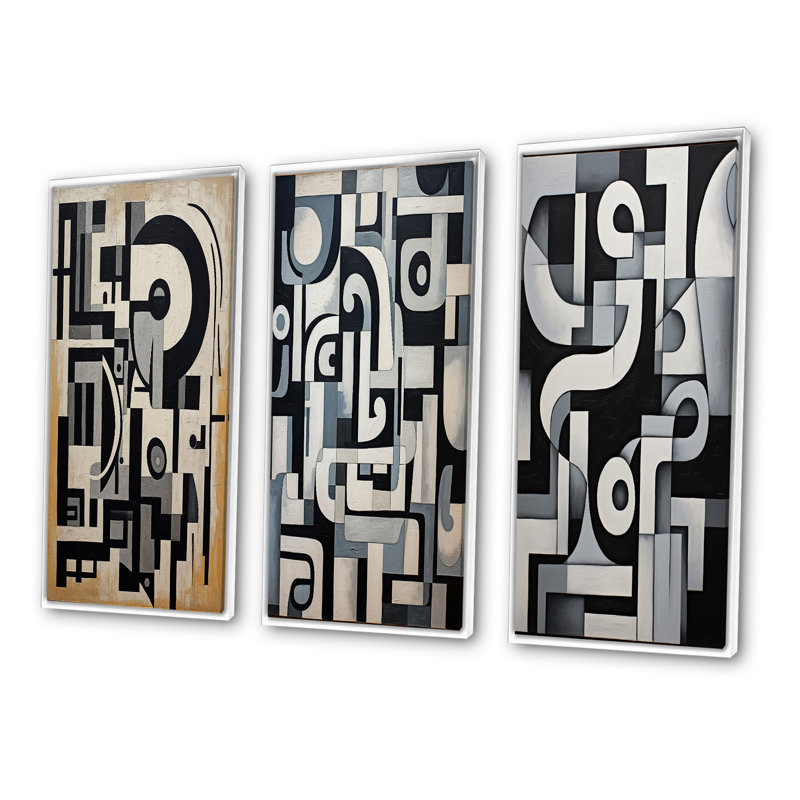 "Garden Of Urban Groove", 3 pièces, Cadre flottant blanc, H 28 po x l 36 po