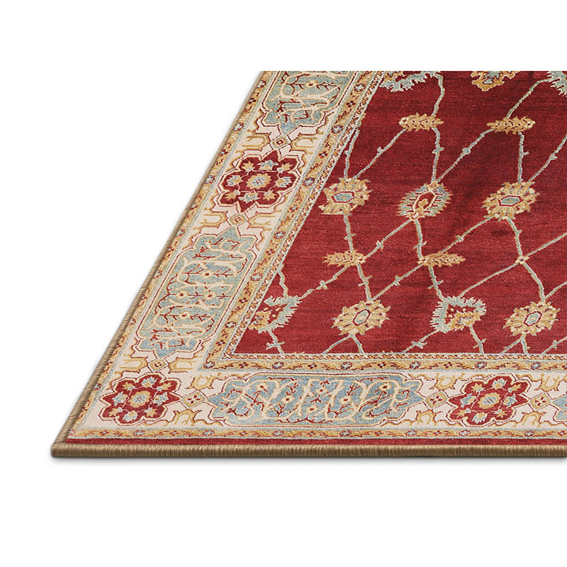 Tapis oriental rouge / bleu Gosdon, Rectangle 7 pi x 9 pi