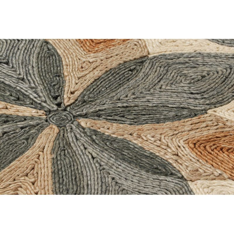 Abaca Collection Flatweave Jute / Sisal Geometric Area Rug in Beige, Rectangle 14' x 20'