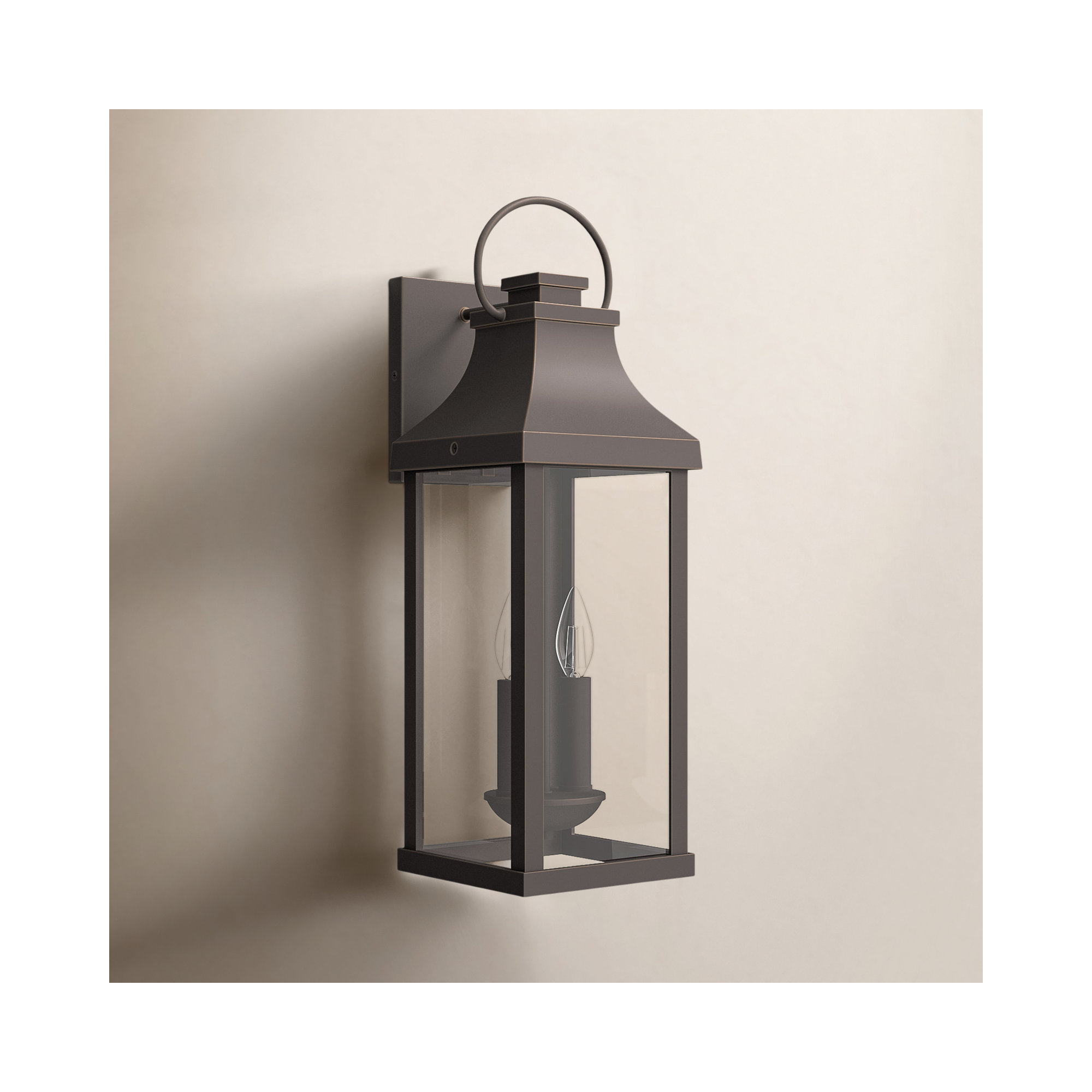 Caden 2 Light Outdoor Wall Light, Oiled Bronze