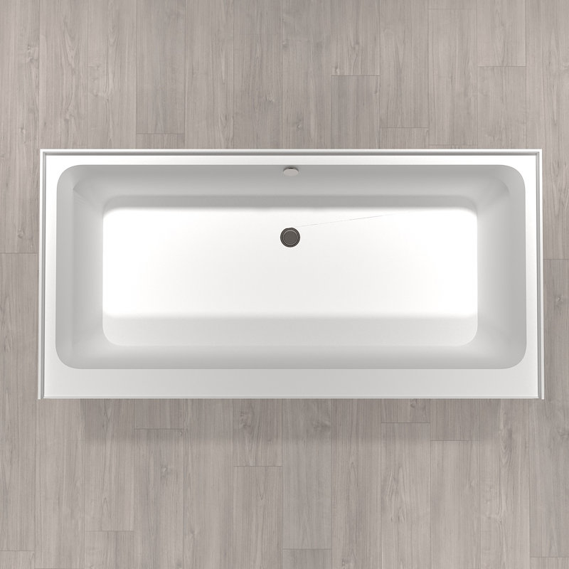 30x60 - Center Drain - Acrylic Alcove Tub - With Overflow And Adjustable Feet