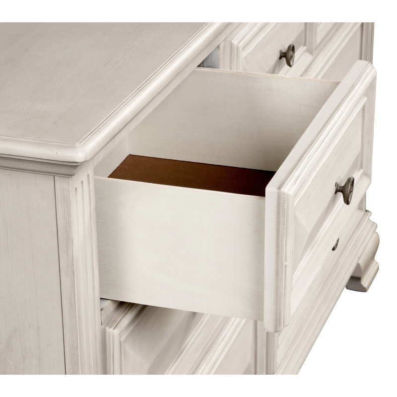 Oyola 64'' W 7 - Drawer Dresser, Distressed Parchment