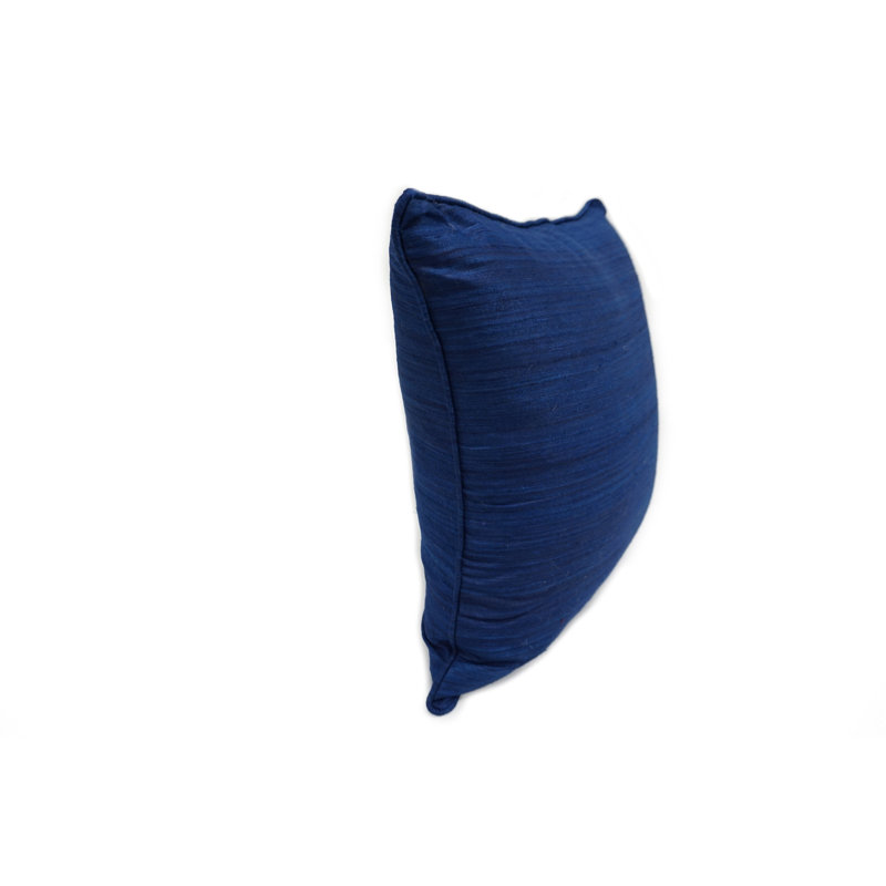 Coussin en soie brute 18 po, Bleu vif