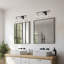 3 phares miroirs réglables en fer doré noir