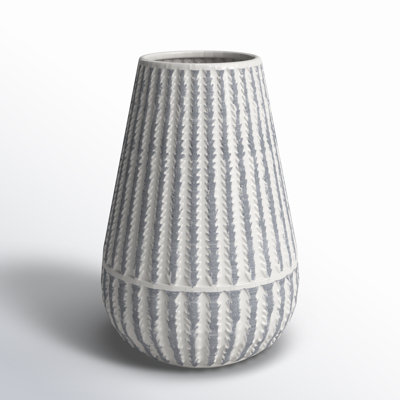 Griffey White/Gray Ceramic Table Vase