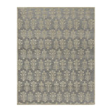 Rug & Kilim’S Block Print Rug Design In Brown With Beige Floral Patterns