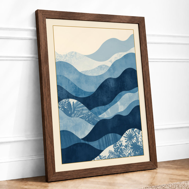 Mountains At Dusk Minimalist - Print, Walnut, A1 - 84.1 x 59.4 cm