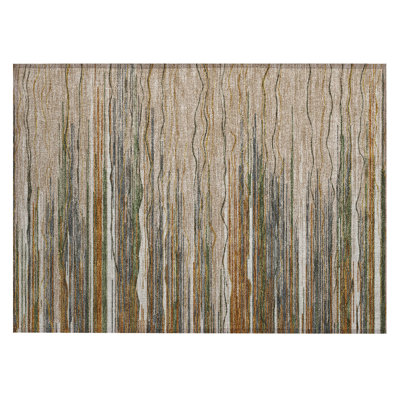  Machine Washable Indoor/Outdoor Chantille ACN996 Paprika Area Rug