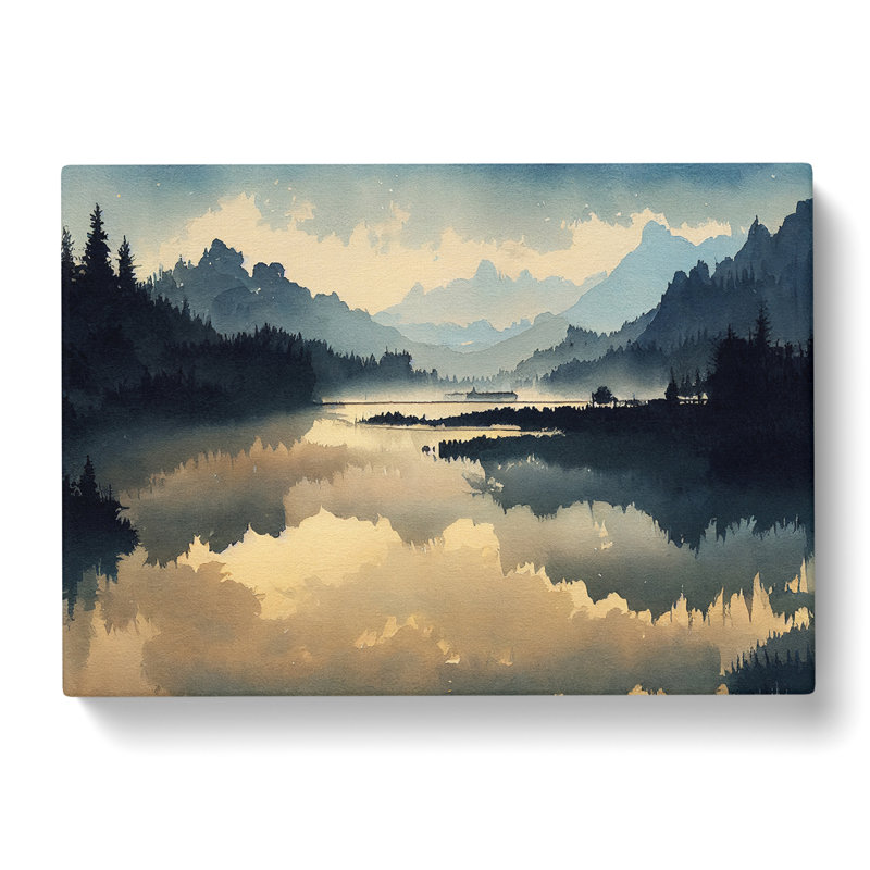 Mysterious Mountain Lake - Wrapped Canvas, 40cm H x 60cm W x 3cm D