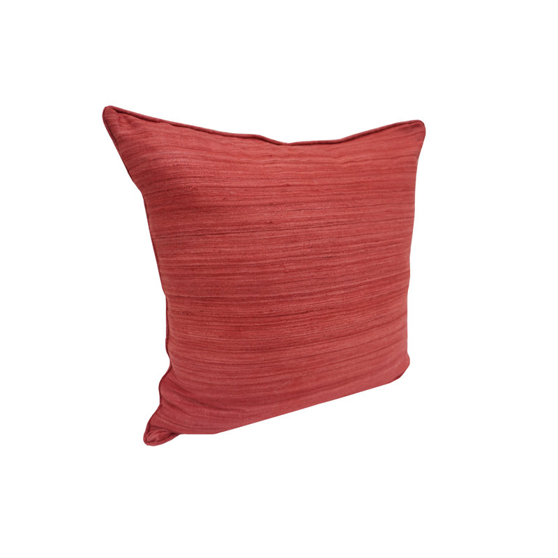 Coussin en soie brute 18 po, Rouge