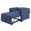 Chaise longue convertible en lin avec dossier réglable-849920567