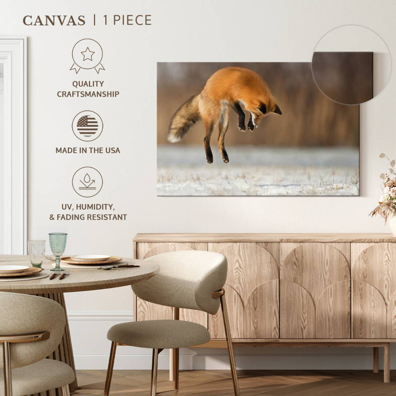 Jumping Red Fox, 34" H x 51" W