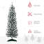 ? Christmas Decoration ?5' Snow Flocked Artificial Pencil Christmas Tree, Slim Xmas Tree With Realistic Branches And Plastic Base Stand For Indoor Decoration