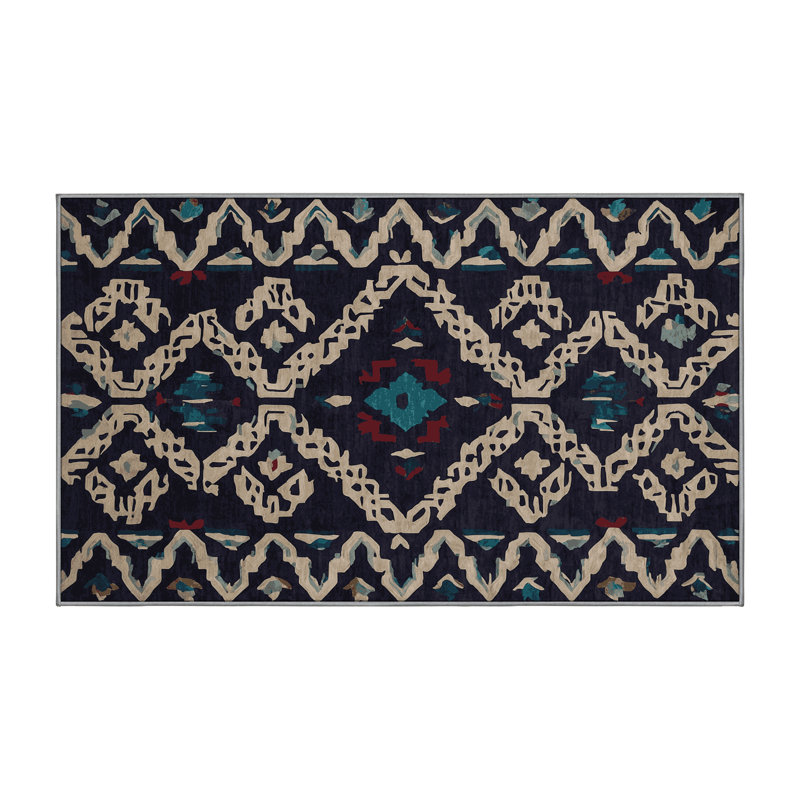 Machine Washable Purple Area Rug, Rectangle 5' x 7'