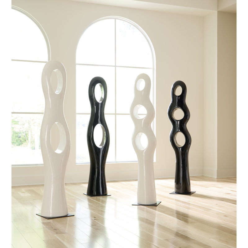 Triple Circle Gel Coat Sculpture, White