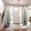 Arbre de Noël floqué avec base en pot, lumières à DEL blanc chaud, branches Pe + Pvc avec pommes de pin - petit arbre de fêtes pré-éclairé pour la table, l'entrée ou la décoration intérieure-475529491